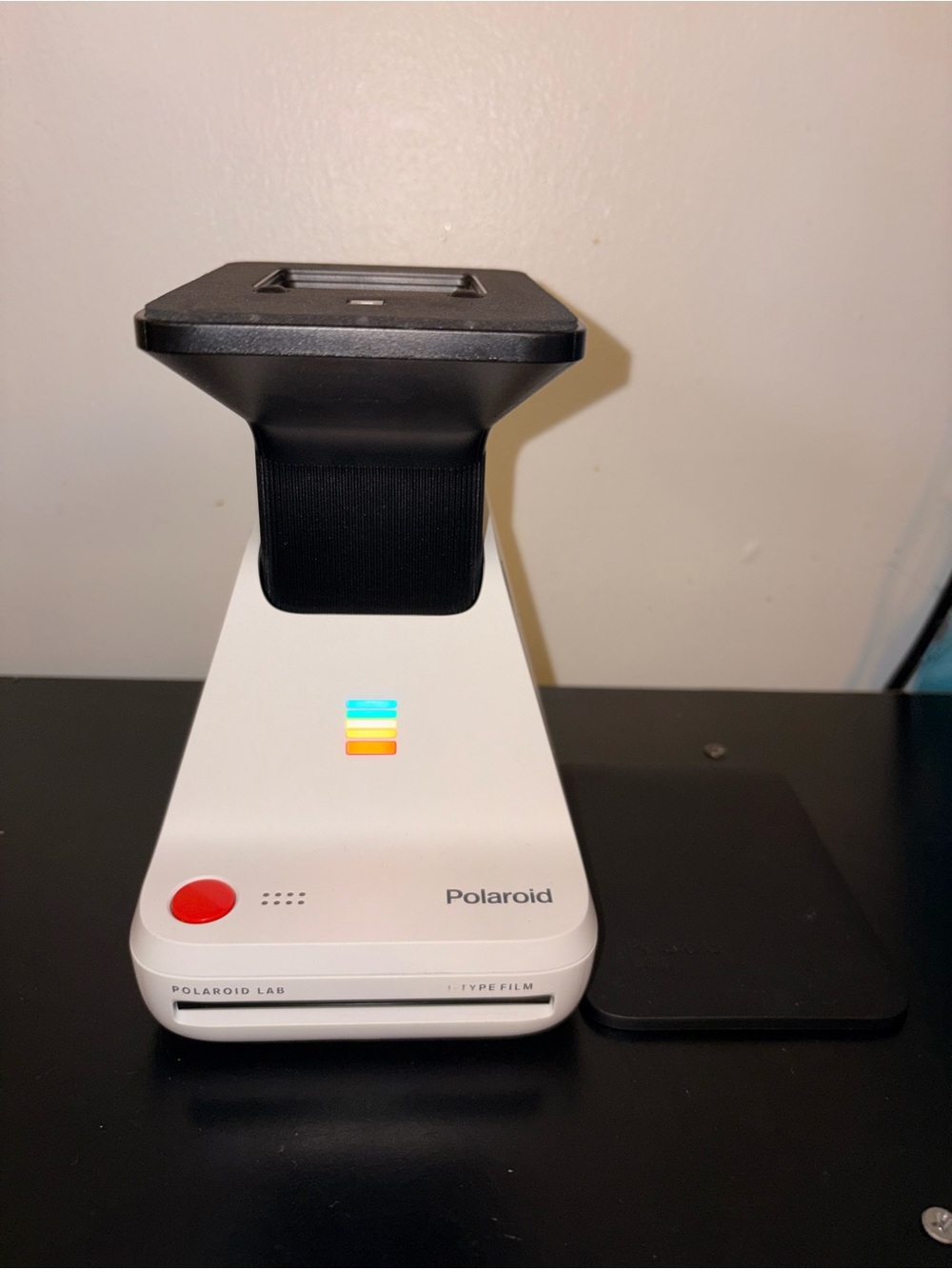 Polaroid Lab Photo Printer - White with Black and Rainbow Accents
